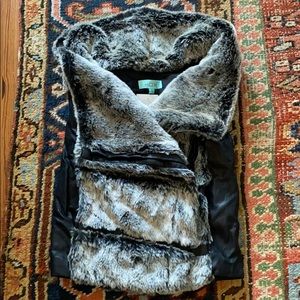 Faux fur & leather vest